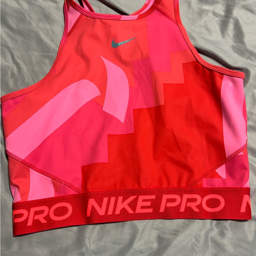 Nike Women's Red and Pink Crop Top